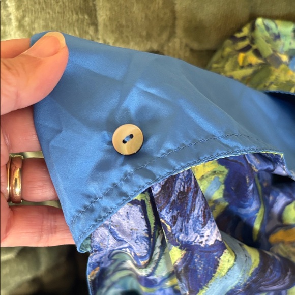 Van Gogh Iris garden reversible rain poncho hooded - Picture 3 of 6